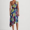 Robe asymétrique en georgette florale multicolore Ralph Lauren pour femme Robe asymétrique en georgette florale multicolore Ralph Lauren pour femme