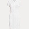 Robe blanche en coton torsadé coupe skinny Ralph Lauren pour femme