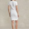 Robe blanche en coton torsadé coupe skinny Ralph Lauren pour femme