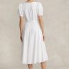 Robe blanche en lin à œillets brodés Ralph Lauren pour femme Robe blanche en lin à œillets brodés Ralph Lauren pour femme