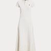 Robe blanche en maille de coton extensible à œillets Ralph Lauren pour femme Robe blanche en maille de coton extensible à œillets Ralph Lauren pour femme