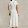 Robe blanche en maille de coton extensible à œillets Ralph Lauren pour femme Robe blanche en maille de coton extensible à œillets Ralph Lauren pour femme