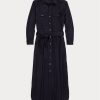 Robe ceinturée en laine mélangée bleu marine Ralph Lauren pour femme Robe ceinturée en laine mélangée bleu marine Ralph Lauren pour femme