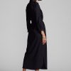 Robe ceinturée en laine mélangée bleu marine Ralph Lauren pour femme Robe ceinturée en laine mélangée bleu marine Ralph Lauren pour femme