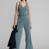 Robe-combinaison bleue en jersey teint en pièce Ralph Lauren pour femme