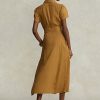 Robe courte en lin ceinturée marron Ralph Lauren pour femme Robe courte en lin ceinturée marron Ralph Lauren pour femme