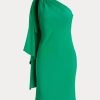 Robe de cocktail asymétrique en georgette verte Ralph Lauren pour femme Robe de cocktail asymétrique en georgette verte Ralph Lauren pour femme