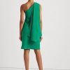 Robe de cocktail asymétrique en georgette verte Ralph Lauren pour femme Robe de cocktail asymétrique en georgette verte Ralph Lauren pour femme