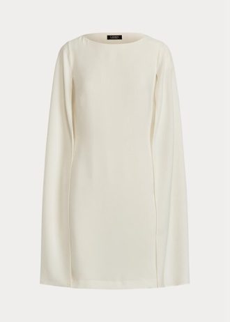 Robe de cocktail Cape Georgette crème Ralph Lauren pour femme Robe de cocktail Cape Georgette crème Ralph Lauren pour femme