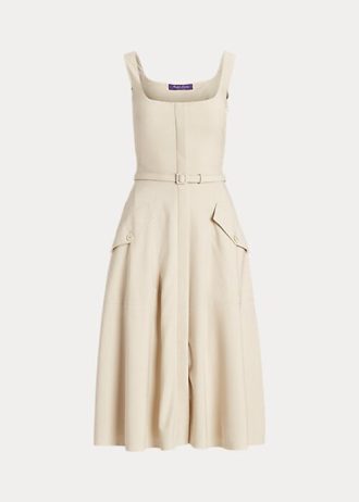 Robe de jour beige en gabardine de laine Semira de Ralph Lauren pour femme Robe de jour beige en gabardine de laine Semira de Ralph Lauren pour femme