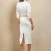 Robe de jour blanche en soie Shantung Ralph Lauren Knowles pour femme Robe de jour blanche en soie Shantung Ralph Lauren Knowles pour femme