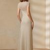 Robe de soirée beige à manches courtes en maille Ralph Lauren pour femme Robe de soirée beige à manches courtes en maille Ralph Lauren pour femme