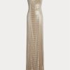 Robe de soirée beige à ornements Collingwood de Ralph Lauren pour femme Robe de soirée beige à ornements Collingwood de Ralph Lauren pour femme