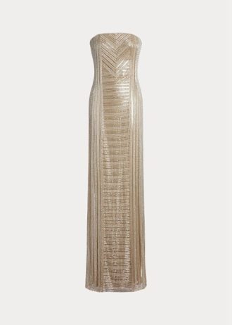 Robe de soirée beige à ornements Collingwood de Ralph Lauren pour femme Robe de soirée beige à ornements Collingwood de Ralph Lauren pour femme