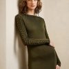 Robe de soirée à manches longues en soie olive Ralph Lauren pour femme Robe de soirée à manches longues en soie olive Ralph Lauren pour femme