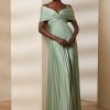 Robe de soirée plissée en jersey vert Ralph Lauren Merridan pour femme Robe de soirée plissée en jersey vert Ralph Lauren Merridan pour femme