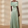 Robe de soirée plissée en jersey vert Ralph Lauren Merridan pour femme Robe de soirée plissée en jersey vert Ralph Lauren Merridan pour femme