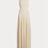 Robe de soirée Talbert en crêpe et satin crème pour femme Ralph Lauren Robe de soirée Talbert en crêpe et satin crème pour femme Ralph Lauren