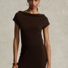 Robe en cachemire à col droit pour femme Ralph Lauren Chocolat Robe en cachemire à col droit pour femme Ralph Lauren Chocolat