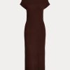 Robe en cachemire à col droit pour femme Ralph Lauren Chocolat Robe en cachemire à col droit pour femme Ralph Lauren Chocolat