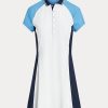 Robe en jersey extensible color-block blanche/bleue Ralph Lauren pour femme Robe en jersey extensible color-block blanche/bleue Ralph Lauren pour femme