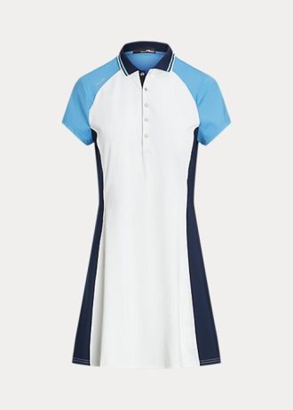 Robe en jersey extensible color-block blanche/bleue Ralph Lauren pour femme