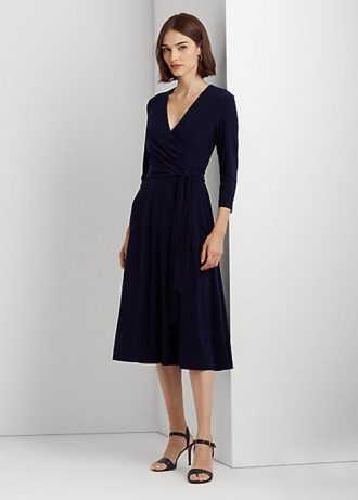 Robe en jersey à surplis bleu marine Ralph Lauren pour femme
