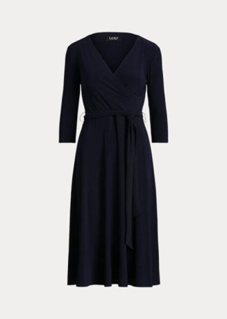 Robe en jersey à surplis bleu marine Ralph Lauren pour femme