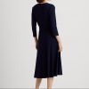 Robe en jersey à surplis bleu marine Ralph Lauren pour femme Robe en jersey à surplis bleu marine Ralph Lauren pour femme