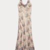 Robe en mousseline de soie froissée à fleurs multicolore/marron Ralph Lauren pour femme Robe en mousseline de soie froissée à fleurs multicolore/marron Ralph Lauren pour femme