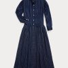 Robe en voile de coton indigo Ralph Lauren bleu marine pour femme Robe en voile de coton indigo Ralph Lauren bleu marine pour femme