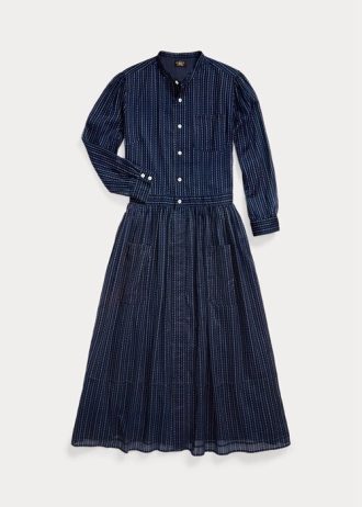 Robe en voile de coton indigo Ralph Lauren bleu marine pour femme Robe en voile de coton indigo Ralph Lauren bleu marine pour femme