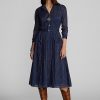 Robe en voile de coton indigo Ralph Lauren bleu marine pour femme Robe en voile de coton indigo Ralph Lauren bleu marine pour femme