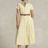 Robe jaune à volants avec ceinture Ralph Lauren pour femme Robe jaune à volants avec ceinture Ralph Lauren pour femme