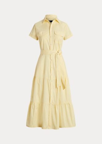Robe jaune à volants avec ceinture Ralph Lauren pour femme Robe jaune à volants avec ceinture Ralph Lauren pour femme