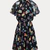 Robe multicolore en georgette froissée à fleurs Ralph Lauren pour femme