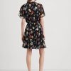 Robe multicolore en georgette froissée à fleurs Ralph Lauren pour femme