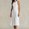 Robe plissée blanche pour femme Ralph Lauren The Spelman Collection Robe plissée blanche pour femme Ralph Lauren The Spelman Collection