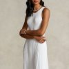 Robe plissée blanche pour femme Ralph Lauren The Spelman Collection Robe plissée blanche pour femme Ralph Lauren The Spelman Collection