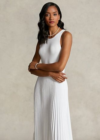 Robe plissée blanche pour femme Ralph Lauren The Spelman Collection Robe plissée blanche pour femme Ralph Lauren The Spelman Collection
