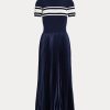Robe plissée hybride bleu marine Ralph Lauren pour femme Robe plissée hybride bleu marine Ralph Lauren pour femme