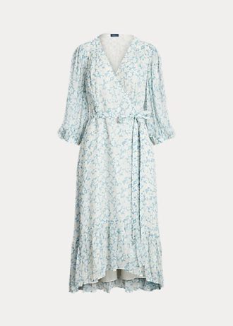 Robe portefeuille en georgette froissée à fleurs Ralph Lauren pour femme
