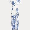 Robe portefeuille en jersey à imprimé floral bleu Ralph Lauren pour femme Robe portefeuille en jersey à imprimé floral bleu Ralph Lauren pour femme