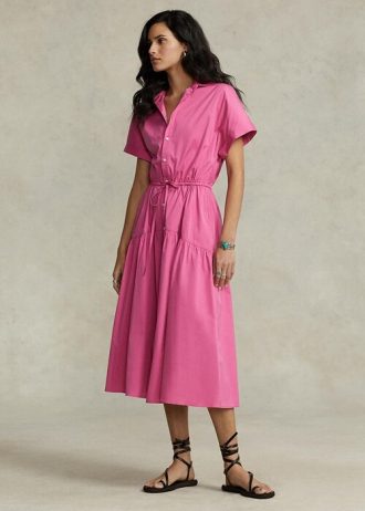 Robe rose à cordon de serrage Ralph Lauren pour femme