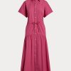 Robe rose à cordon de serrage Ralph Lauren pour femme Robe rose à cordon de serrage Ralph Lauren pour femme