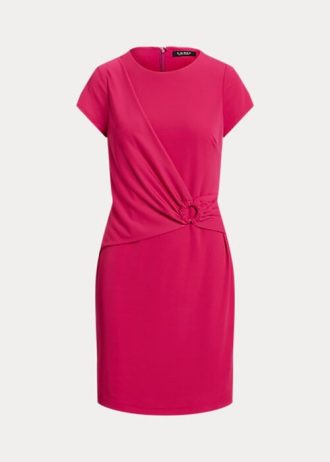 Robe rose à manches courtes en jersey extensible Ralph Lauren pour femme