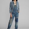 Robe salopette en jean réparée Ralph Lauren pour femme Robe salopette en jean réparée Ralph Lauren pour femme