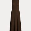 Robe sans manches en tricot gaufré extensible Ralph Lauren chocolat pour femme Robe sans manches en tricot gaufré extensible Ralph Lauren chocolat pour femme