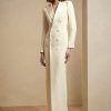 Robe smoking en soie Kristian de Ralph Lauren pour femme, couleur crème Robe smoking en soie Kristian de Ralph Lauren pour femme, couleur crème