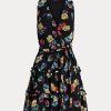 Robe à surplis multicolore en georgette froissée à fleurs Ralph Lauren pour femme